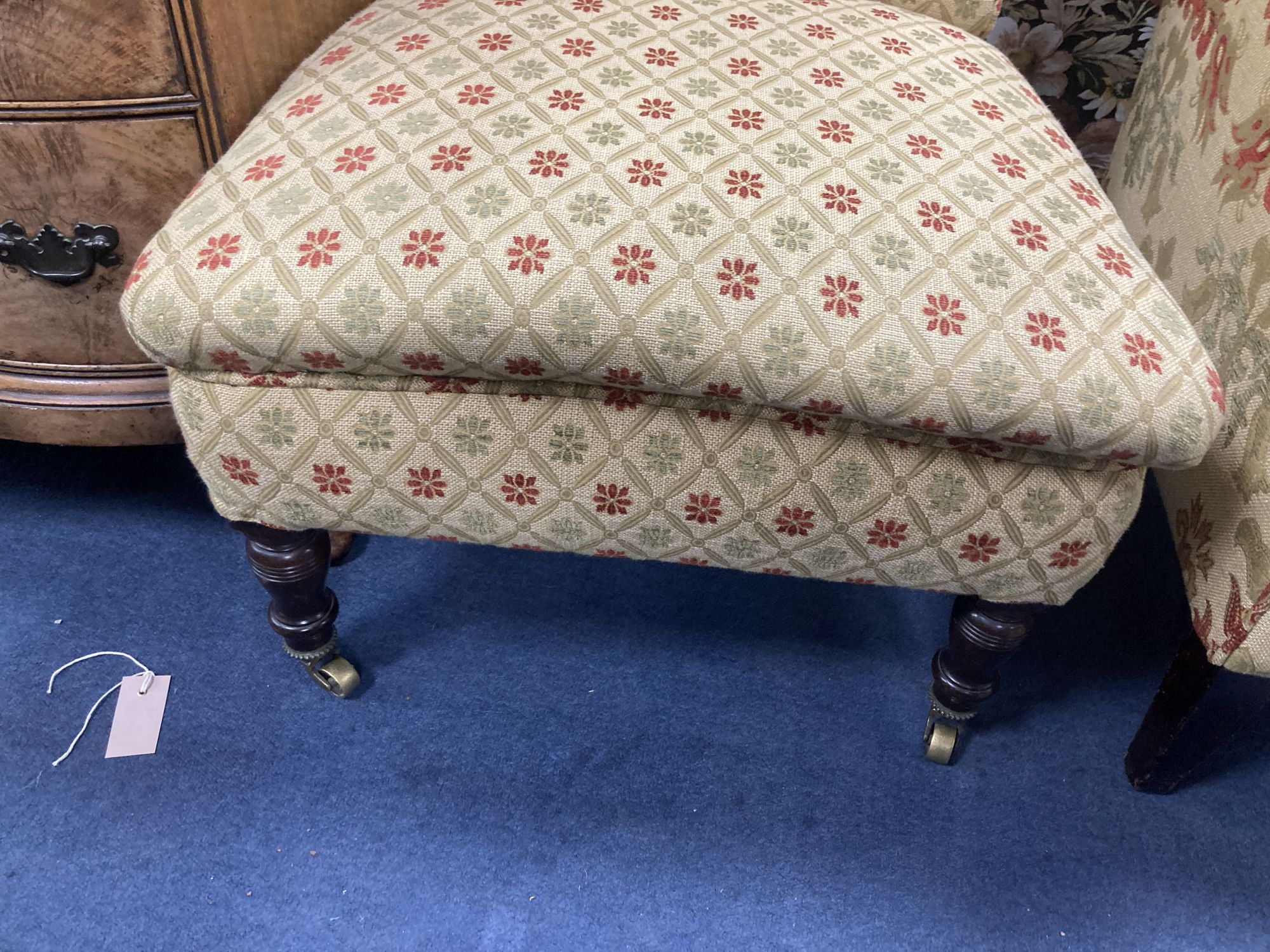A tapestry upholstered armchair and nursing chair (2)